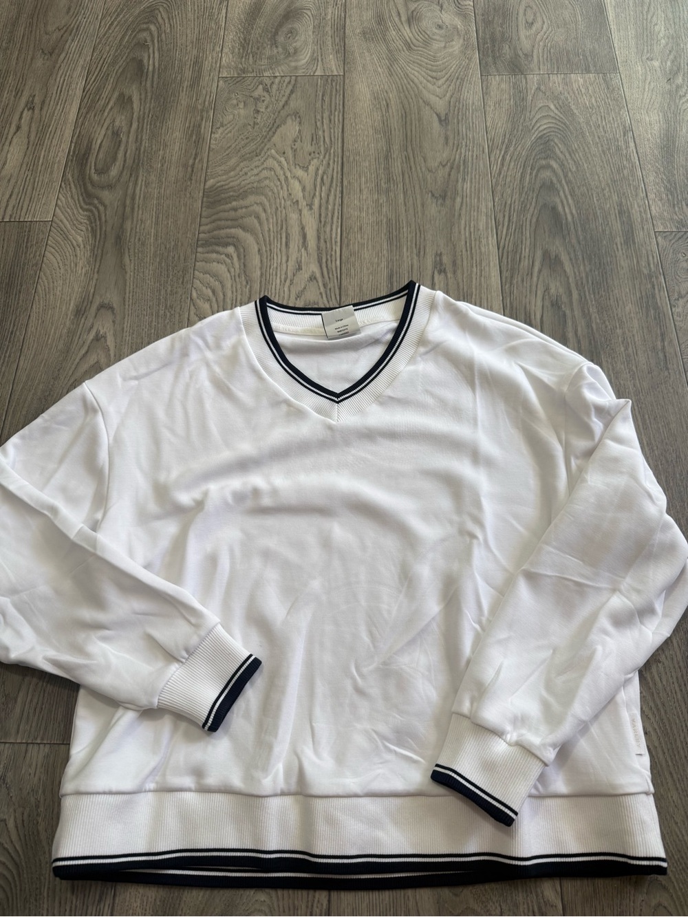 Varley DoubleSoft V-Neck Sweatshirt White Size Large